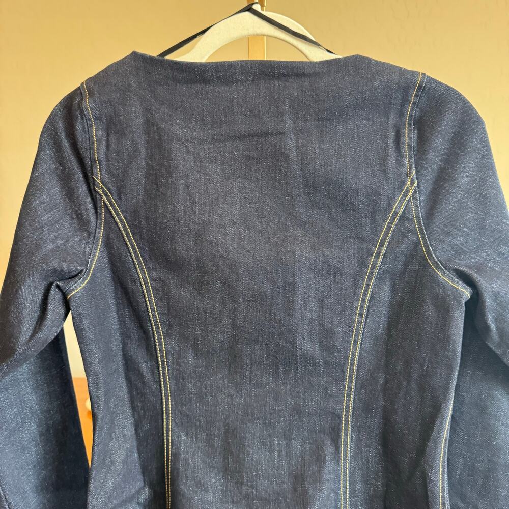 Anthro SOVERE Dusk Denim Mini Dress Ink Blue M NWT - Picture 4 of 9